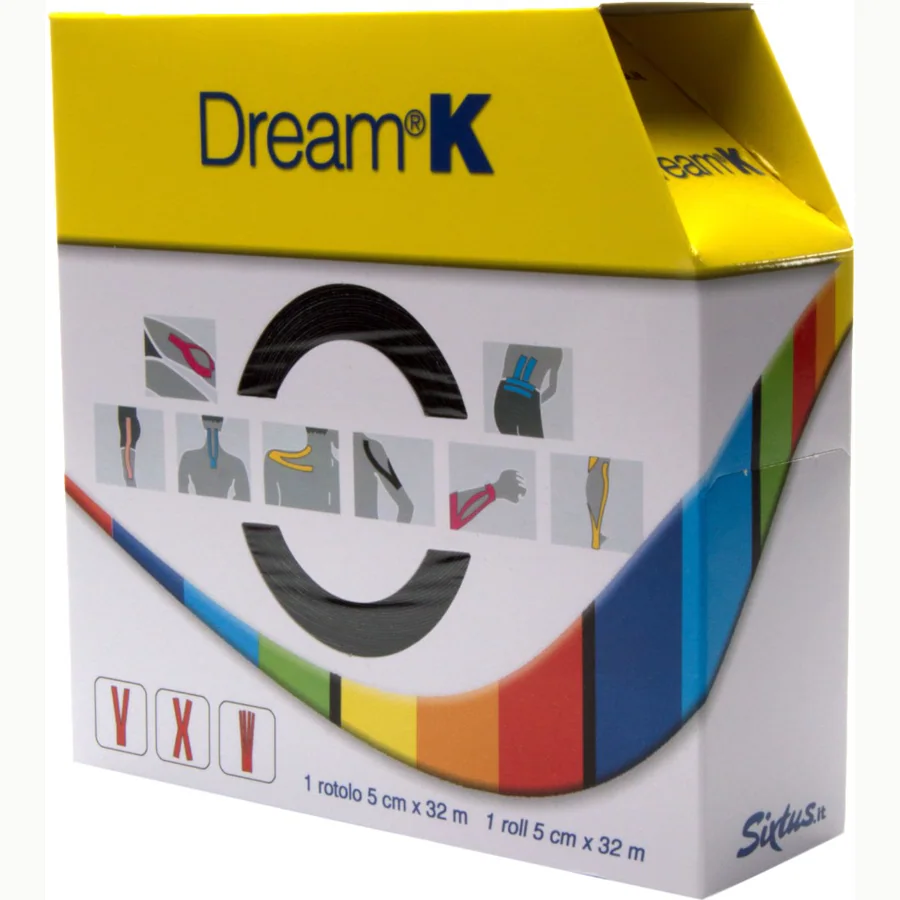 Dream K Classic kinesiotape zwart op professionele giant rol van 5 cm bij 32 meter
